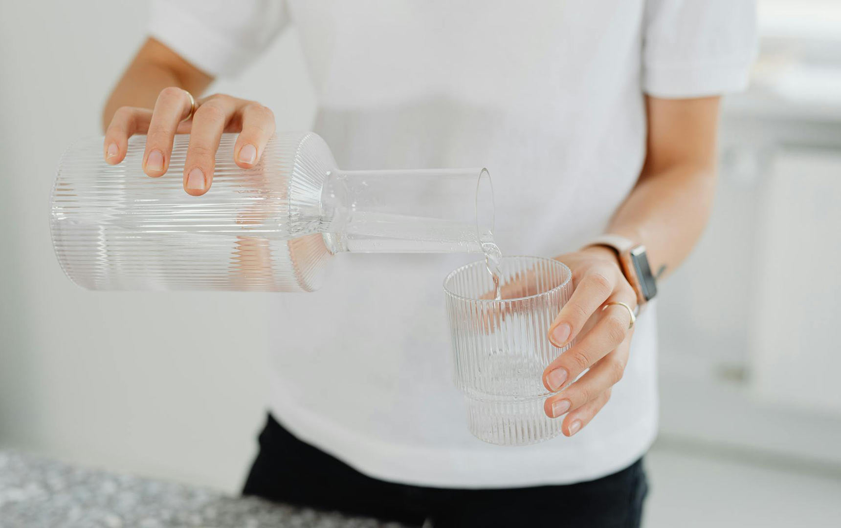 pouring reverse osmosis water