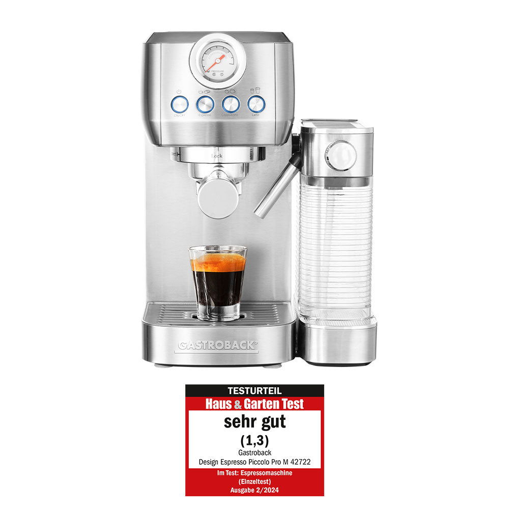 GASTROBACK Design Espresso Piccolo PRO with milk & independent grinder + 1kg Coffee Bundle