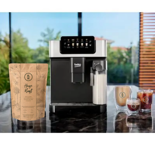 Beko Touch Screen Bean To Cup Coffee machine CEG7348X + 1kg Coffee Bundle