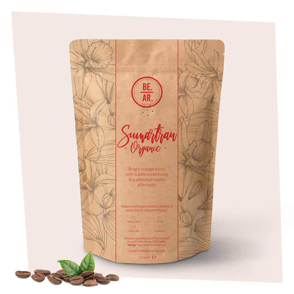 Sumartran Organic Whole Bean Coffee - Delicious Whole Bean Coffee Roasted in small batches for excellent flavour. 
