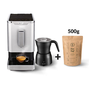 Bean to Cup Espresso Machine, Milk Frother + 500g Coffee